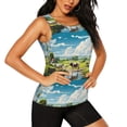 thumbnail image 2 of Fotbe Countryside Farm Cow Womens Loose Fit Casual Flowy Slim-Fit Tank Tops Athletic Round Neck Trendy Sleeveless Summer Tops for Gym and Yoga-Small, 2 of 7