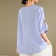 thumbnail image 4 of Camisas de Manga Corta para las Mujeres Blusas de Cuello Redondo con Botones Casuales, Camisa de Verano de Moda para Diarios Y Fiestas, 4 of 4