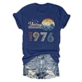 thumbnail image 4 of Women's Vintage 1976 Print T-Shirt Crewneckeck Short Sleeve Casual Summer Basic Tee, 4 of 4