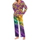 thumbnail image 2 of Puntoco Conjunto de pijama con parte superior y pantalones informales con estampado degradado para mujer, 2 of 5