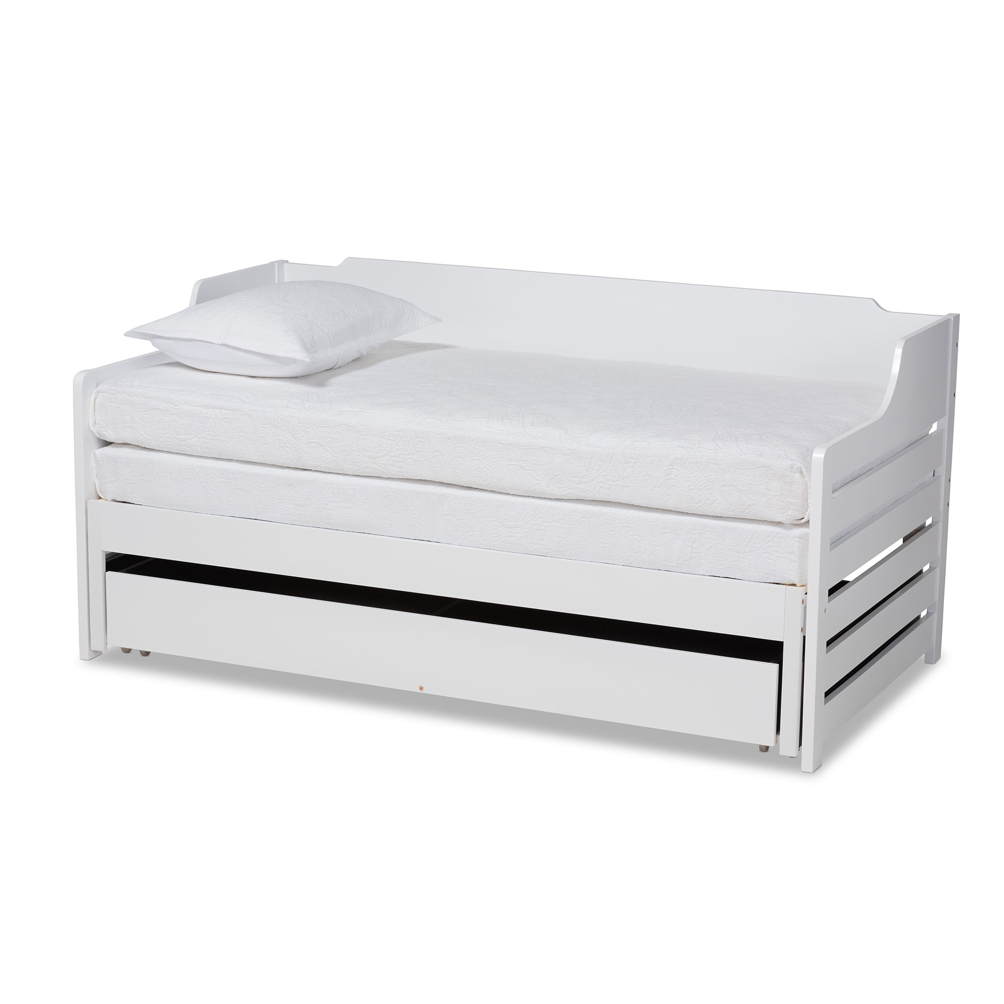 Baxton Studio Select Modern Wood Expandable King Daybed with Drawer White