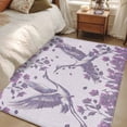 thumbnail image 4 of Purple Crane Silhouette Area Rugs 3'x5', Washable Small Throw Rugs for Living Room Bedroom, Modern Abstract Flowers Botanical Indoor Outdoor Rug Non-Slip Low Pile Carpet Runner Reversible Floor Mats, 4 of 8