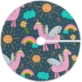 thumbnail image 1 of FMSHPON Pink Unicorns Xmas Christmas Tree Skirt Stand Mat for Holiday Party Decoration Indoor Outdoor 36 inches, 1 of 6