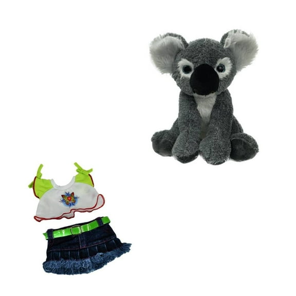 8 inch Kaya the Koala Plush with Butterfly T-Shirt, Skirt, and Shorts Combo – Soft Stuffed Animal Toy for Kids