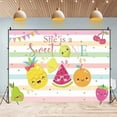 thumbnail image 3 of She is A Sweet One Baby Girl 1st Birthday Backdrop Summer Fruit Birthday Party Background for Photography Watermelon Pineapple Stripes Decor Banner Baby Girl Bday Baby Shower Party Banner, 3 of 4