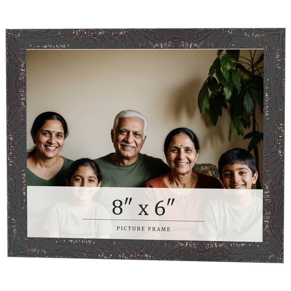 8x6 Frame Black Solid Wood Picture Frame Width 1.125 Inches | Interior Frame Depth 0.5 Inches |