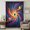 Blue, Red, Orange, variant on Black Purple Cosmos Sheer Curtains 108 Inches Extra Long for Living Room, Modern Art Aesthetics Light Filtering Privacy Drapes, Breathable Semi Sheer Window Treatment for Floor to Ceiling Window
