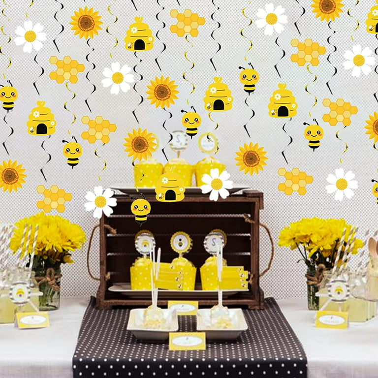 puphutu Honey Bee Decorations for Party 40 Pieces Bumble Bee Hanging Swirl Decor Bee Themed Baby Shower Supplies, Infant Unisex, Size: One Size