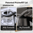 thumbnail image 6 of OVENTE 1.5L Glass Electric Kettle Water Boiler, Black KG516B | 1500W Fast Boiling, Easy Fill Lid, Stainless Steel Filter, LED Indicator, Auto Shut-Off, Boil-Dry Protection, 360° Base, 6 of 8