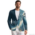 thumbnail image 2 of CHAQLIN Polyester Suit Jackets for Prom Business, Slim Fit Single Button Long Sleeve Coat, Palm Tree Wave Print, 2 of 9