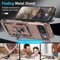 thumbnail image 5 of KOMI Case Compatible with Google Pixel 9/9 Pro Built in Slide Camera Lens Cover+Screen Protector+Finger Ring Holder Kickstand,Heavy Duty Shockproof Full Body Protective Phone Cover, Rose Gold, 5 of 5