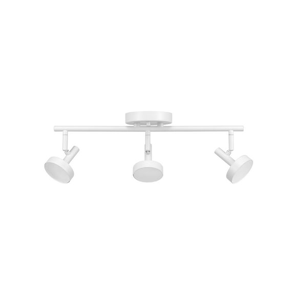 Globe Electric 19" 3-Light 22W Dimmable LED Matte White Track Lighting, Frosted Diffusers, 91004408