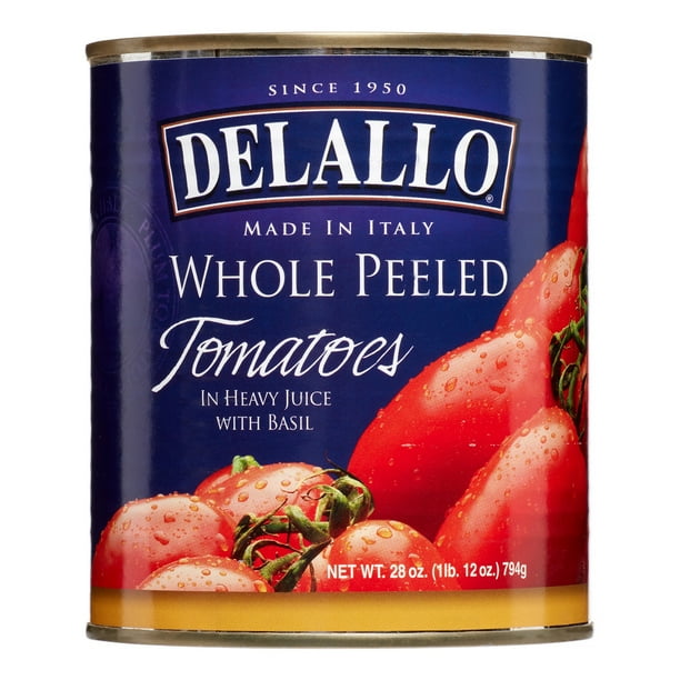 Delallo Imported Italian Whole Peeled Tomatoes, 28 Ounce 12 per case.