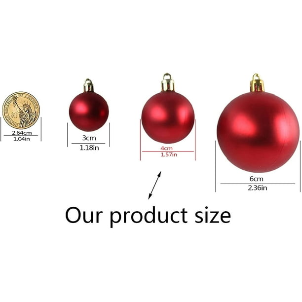 Christmas Ball Shatterproof Christmas Tree Decoration Ball Christmas Ball Ornaments Holiday Wedding Party Decoration Ball 1.6 4cm 36 Piece Set Walmart