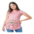 thumbnail image 3 of Playera Maternidad Estampada Cómoda Ropa Embarazo Playera Mujer Casual Osito Color Rosa, 3 of 4