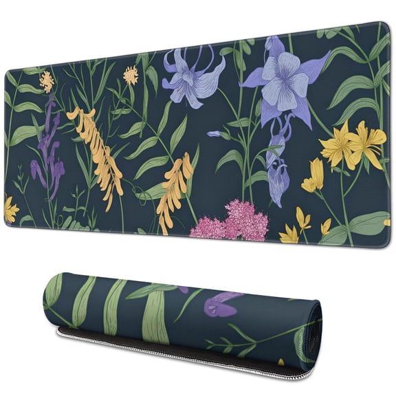 Garden Flowers Mouse Mat - Elevate Your Workspace | 31.5 × 11.8 inch | Non-Slip Rubber Base, Easy Slide, Splash Resistant | Portable, Personalized Design