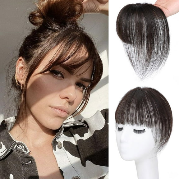 Clip In Fringe Human Hair Extension Real Hair Piece With Secure Clips For Women Natural Look Easy To Style