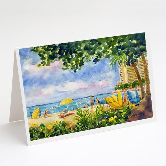 Beach Resort view from the condo Greeting Cards and Envelopes Pack of 8