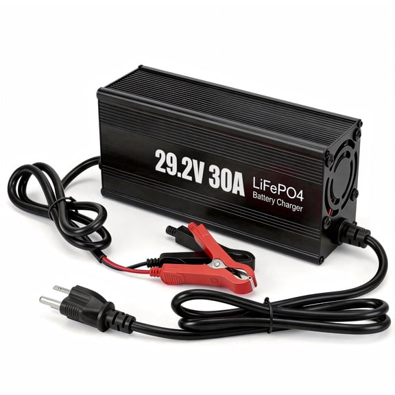 24V 30A LiFePO4 Battery Charger, 29.2V Lithium Battery Charger, Fast Charging, Over-Current and Over-Voltage Protection for 24V Lithium Iron Phosphate Batteries