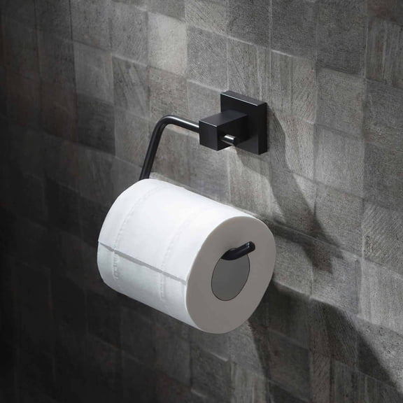 Kibi Cube Bathroom Toilet Paper Holder - Matte Black