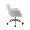 thumbnail image 3 of Fiona Rolling Adjustable White Cloud Bubble Office Chair with Chrome Base, 3 of 16