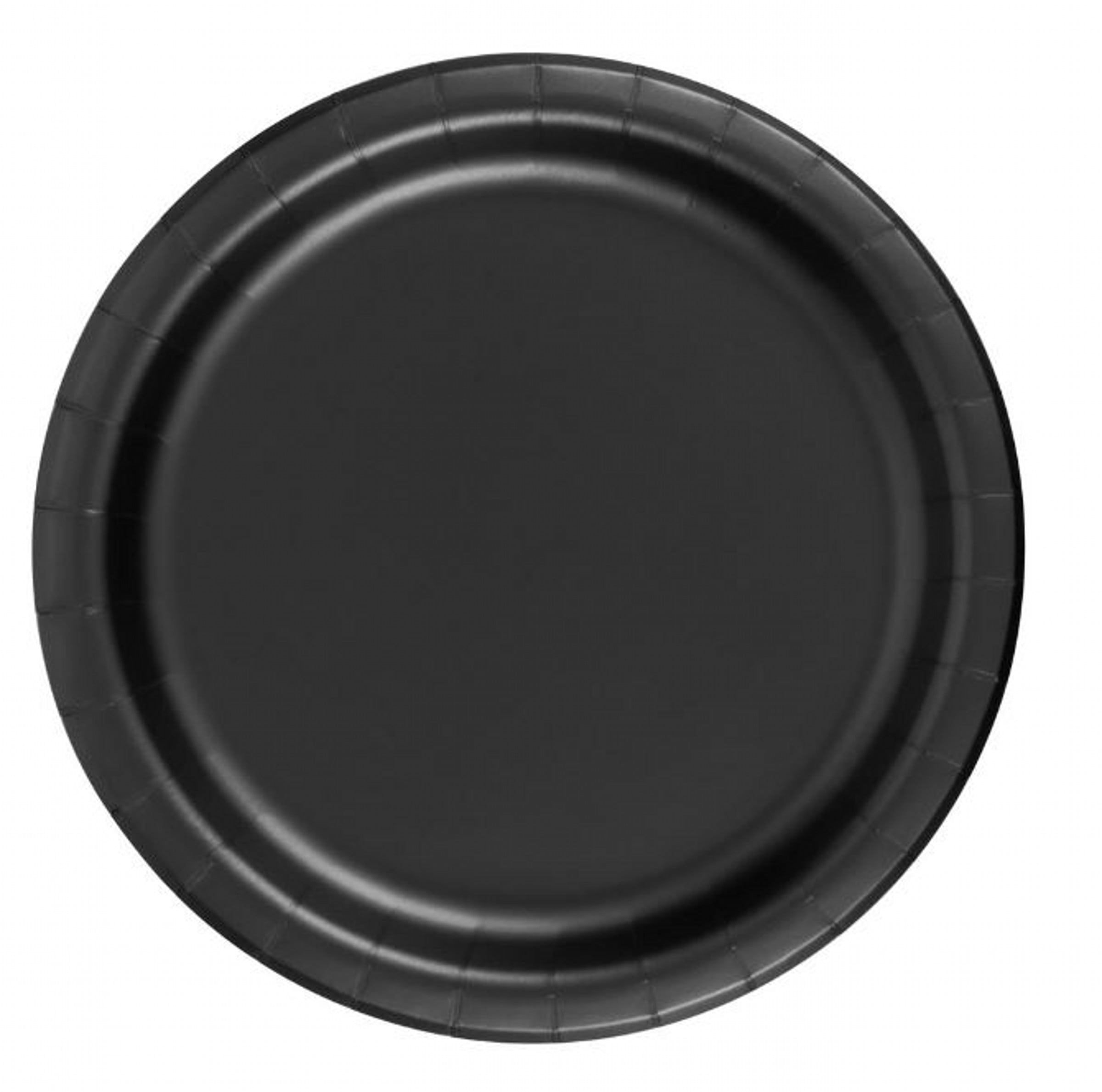24 Plates 7" Paper Dessert Plates Wax Coated Black