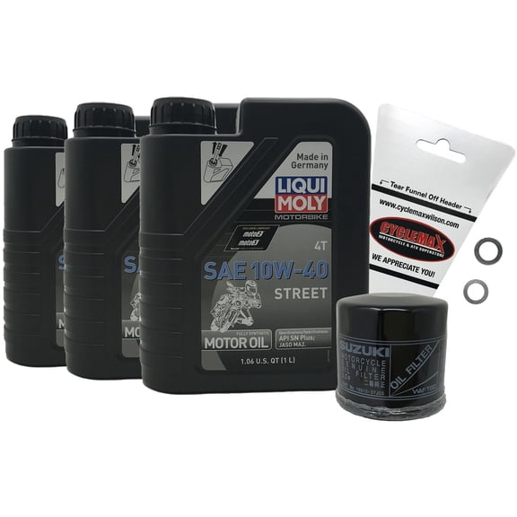 1999-2022 Suzuki SV650 Oil Change Kit with Liqui Moly 10W40 Oil and OEM Filter