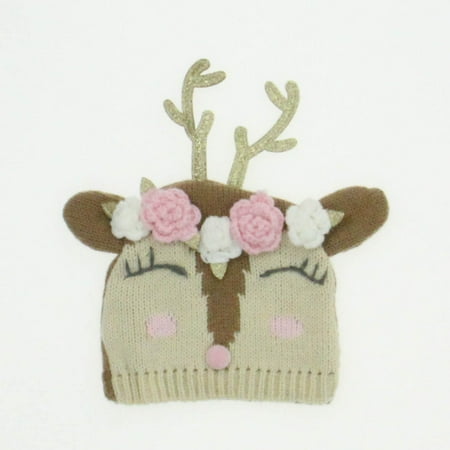 

Pre-owned Mudpie Girls Tan | Pink Winter Hat size: 0-6 Months
