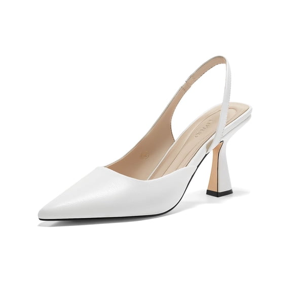 Women Slingback Stiletto High Heels Closed Pointed Toe Pumps Office Dress Shoes