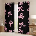 thumbnail image 2 of Feelyou Black Pink Bow-tie Black Out Curtains, Princess Curtains Pack of 2 (42x63 Each), 2 of 6