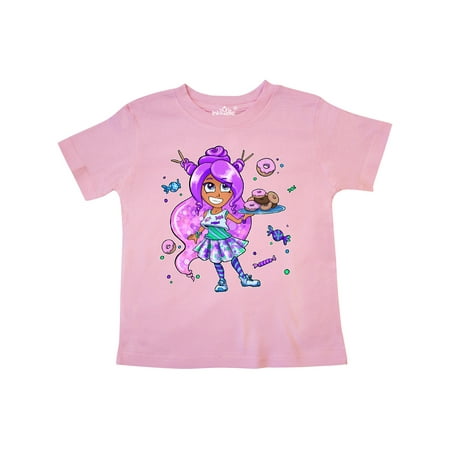 

Inktastic Girl with Purple Hair Donuts and Candy Gift Toddler Boy or Toddler Girl T-Shirt