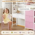 thumbnail image 5 of Low Loft Bed with Desk and LED Lights, Twin Size Loft Bed Frame with 6 Storage Drawers, Bookshelf and Under-Bed Play Space, Twin Bed Frame with Safety Guardrail&Ladder for Bedroom, White, 5 of 10