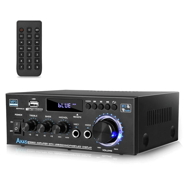 Amplificador Daakro AK45 Receptor estéreo Bluetooth 5.0 300W