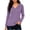 Purple, variant on XRoczxe Women's V-neck long-sleeved ribbed knit top, casual solid color lightweight pullover | suitable for everyday commuting and all-day wear.
