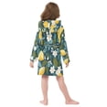 thumbnail image 7 of FORMRS Niños Bathrobe Unisex Hooded Robe Soft Plush Pajamas Sleepwear, Size 10-12T, Green Lemon Leaves, 7 of 7