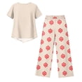 thumbnail image 5 of Summer Outfits Two Piece Sets for Women Capri Set Casual Summer Wide Leg Crop Pants and Top Matching Suits Red M, 5 of 5