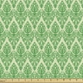 thumbnail image 1 of Oriental Fabric by the Yard Upholstery, Damask Inspired Pattern in Monochrome Style Curves and Strokes, Decorative Fabric for DIY and Home Accents, Jade Green Pastel Green by Ambesonne, 1 of 5