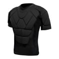 thumbnail image 2 of Breezora Football Impact Shirt Padded Compression Top with Chest Rib Shoulder Back Protection Breathable Training Gear XXL Size Black, 2 of 6