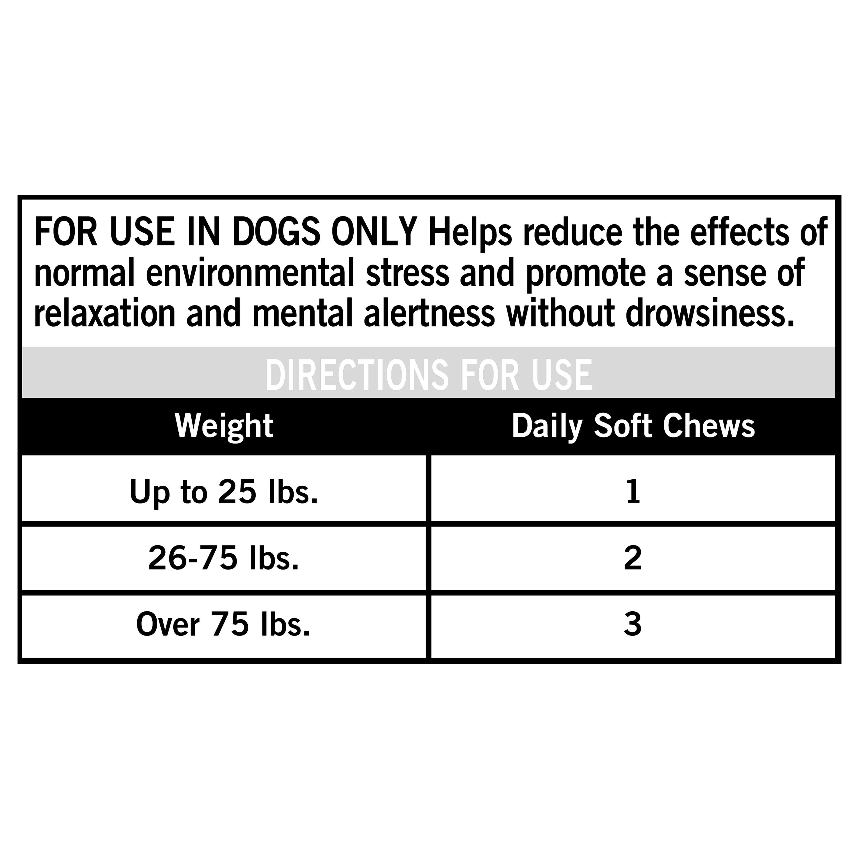 Pure Balance Pro+ Calm Ease for Dogs, Calming Supplement, Pork Liver Flavor, 30 Count Soft Chews