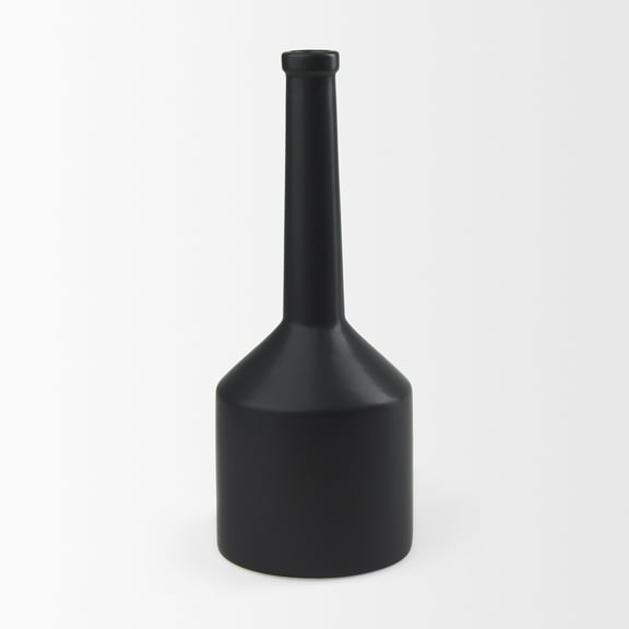 Mercana Burton 17.1H Large Matte Black Ceramic Jug Vase