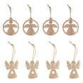 thumbnail image 1 of Adorno colgante de madera en forma de Ángel, decoración con colgante de madera de cuerda, 12 Uds., 1 of 5