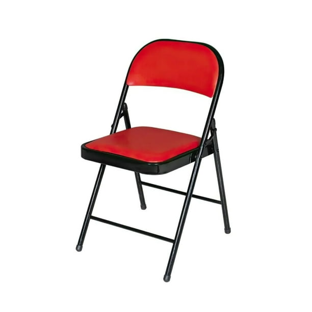 Silla Plegable Ilios Innova Acojinada Plegable Color Rojo con Negro 45cm La x 45cm An x 76cm Al