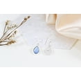 thumbnail image 2 of Simple Elegance Sterling Silver Teardrop Blue Shell Inlay Dangle Earrings, 2 of 6