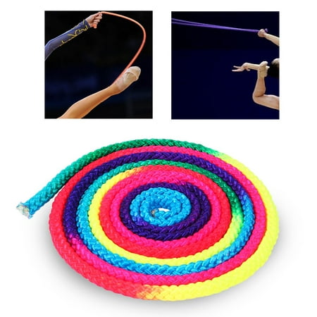 HURRISE Rainbow Color Rhythmic Gymnastics Rope Solid Competition Arts Training Rope,gymnastics,rainbow