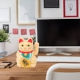 thumbnail image 4 of Yajisi 2 Inch Chinese Lucky Cat Fortune Decoration Waving Arm Solar Powered Figurine for Home Office Car Desk Ornament, Yellow, Sit Up Straight, 4 of 5