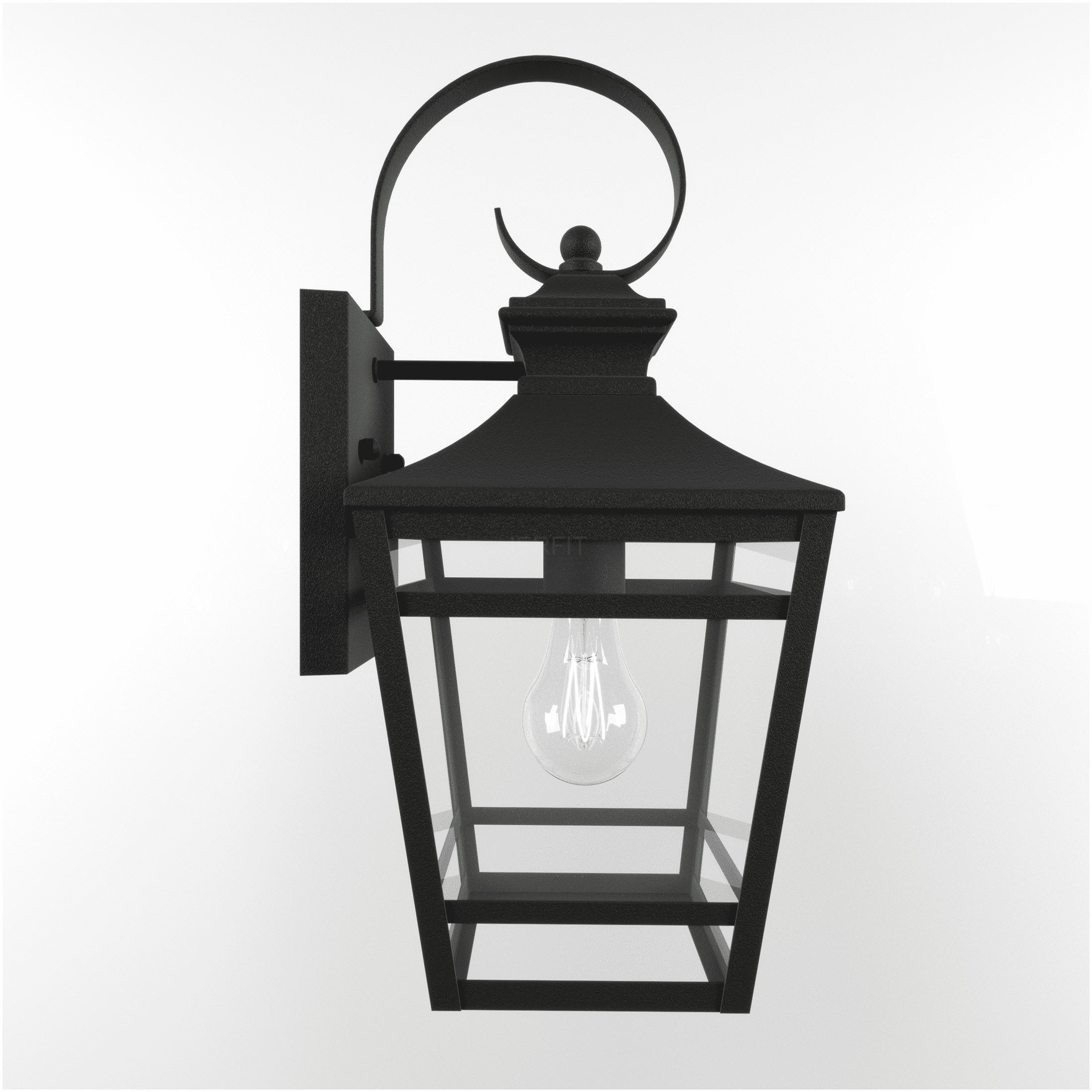 JERFIT 2-Pack Modern Outdoor Wall Lights, Black Aluminum Sconce with Clear Glass, Waterproof Exterior Lighting for Porch, Garage, Patio, Entryway, E26 Base
