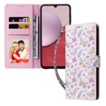 thumbnail image 1 of Compatible with Samsung Galaxy A14 5G Case Retro Gilded Flower PU Leather RFID Blocking Wallet Cover, 1 of 5