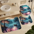 thumbnail image 5 of Fantasy Ship Print Shower Curtain Set 4-Set Magical Night Scene Moonlight Bathroom Decor Set U-Mat ,Toilet Cover Mat ,Includes Floor Mat ,Shower Curtain with 12 Hooks,72inx72in, 5 of 7