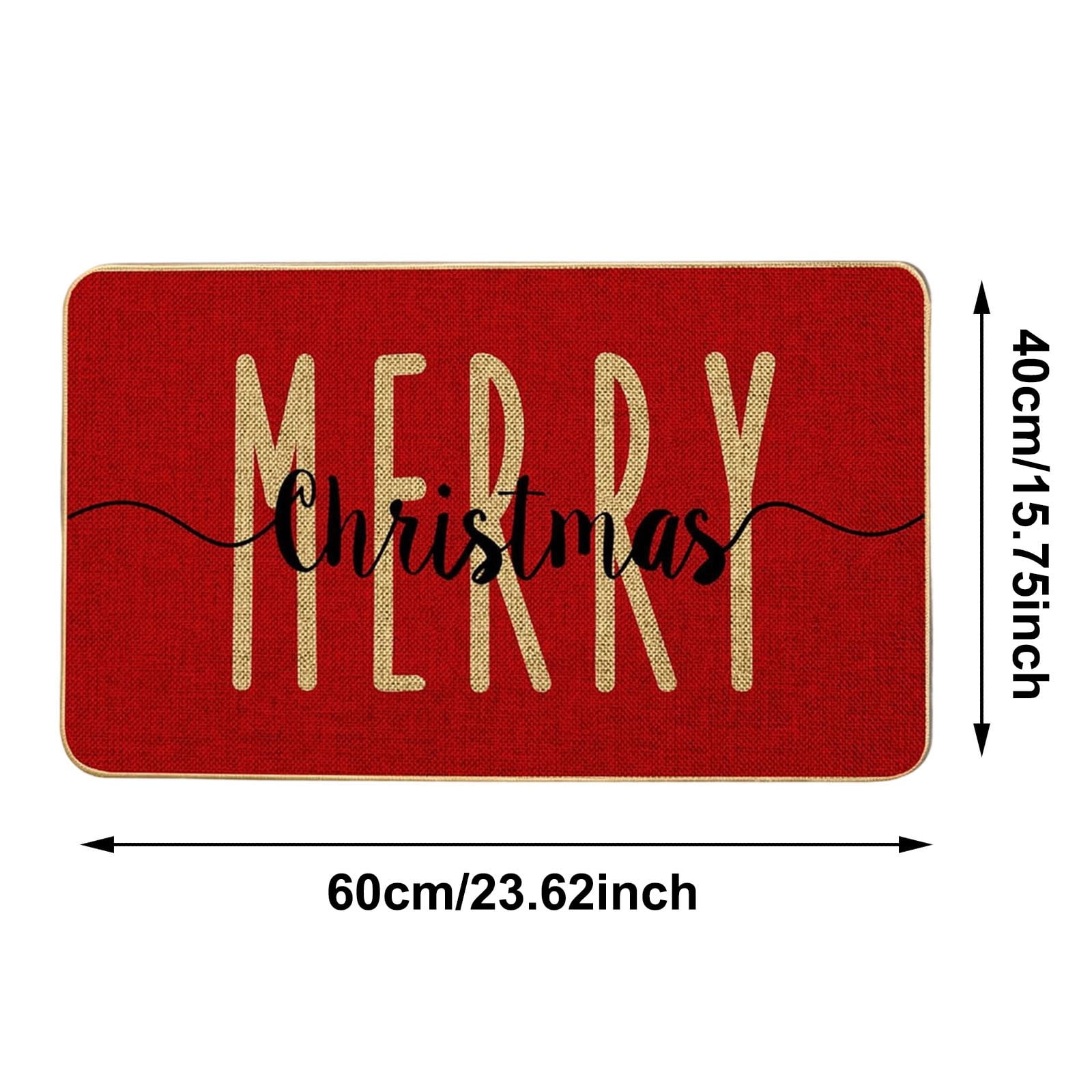 Merry Christmas Snowflake Welcome Decorative Doormat, Seasonal Winter Low-Profile Floor Rug Switch Mat for Outdoor 15.75x23.62 Inch