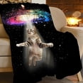 thumbnail image 2 of Funny Cat Blanket Cute Cat Lover Gifts Throw Blankets for Girls Boys Adult Women Men Kids Plush Cozy Flannel Fleece Ultra Soft Fuzzy Nebula Galaxy Kitten Party Blanket 50"X40", 2 of 6